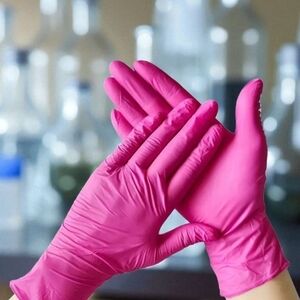Professional Pink Nitrile Glove Powder-Latexfree Pink (10 pair) Travel Household